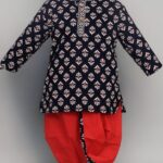 Boys Kids Ethnic Traditional Wear Set – Stylish Festive Outfit (Black Red)