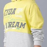 Kids Unisex - Child Cotton Hooded Sweatshirt(Yellow & Melange)