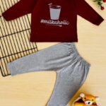 Kids Full Sleeves Dark Grey T-Shirt (Maroon)