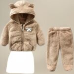 Baby Teddy Bear Ear Soft Flannel Long (Brown)
