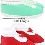 0 to 6 Months Baby Boys and Girls Pack of 2 Pair (Red- Green)