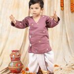 Boys Elegant Traditional Dhoti Kurta Set (Blue & White) – Kids Ethnic Wear for Weddings, Festivals & Parties
