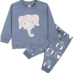 Unisex Cotton Fleece Full Sleeve Track Suit for Boys & Girls (elephant head)