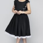 Girl's Knee Length Front Fastening (Black)