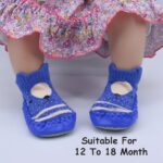 Anti -Skid Leather Soled Shoe Socks for Baby (Blue)