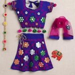 Kids Embroidered Traditional Ghoomar (Blue) – Girls Ethnic Wear for Weddings, Festivals & Parties