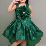 Teal Floral Embellished Party Dress With (Green)